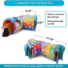 將圖片載入圖庫檢視器 Guinea Pig Tunnel-HOMEYA Guinea Pig Hideout,Collapsible 3 Way Hamster Play Tubes with Fleece Forest Curtain,Small Animal Pet Toys and Cage Accessories for Rabbit Bunny Ferret Rat Hedgehog-L