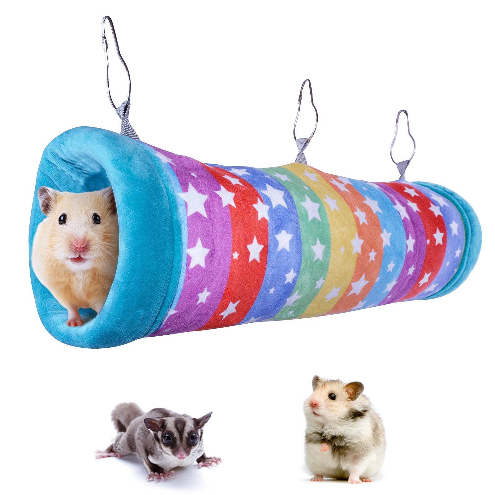 Guinea Pig Hanging Tunnel-HOMEYA Guinea Pig Hideout,2-in-1 Function of  Small Animal Hammock&Cozy Bed Nest,Hanging Toys and Cage Accessories for  Ferret