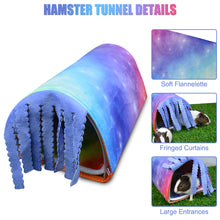 將圖片載入圖庫檢視器 Pet Small Animal Tunnel,HOMEYA Guinea Pig Hideout Play Tube Toys Hideaway Bedding with Fleece Forest Curtain for Chinchillas,Hedgehogs,Rats,Sugar Glider-Removable Two Side Pad Cage Accessories