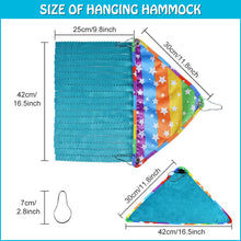將圖片載入圖庫檢視器 HOMEYA Small Animal Rainbow Hammock and Hamster Hideout Tunnel, Hanging Hideaway Corner House Toys Cage Accessories, Removable & Reversible Sleeping Bed for Guinea Pig Ferret Rat and Chinchilla