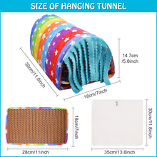 將圖片載入圖庫檢視器 HOMEYA Small Animal Rainbow Hammock and Hamster Hideout Tunnel, Hanging Hideaway Corner House Toys Cage Accessories, Removable & Reversible Sleeping Bed for Guinea Pig Ferret Rat and Chinchilla