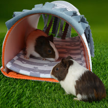 將圖片載入圖庫檢視器 Pet Small Animal Tunnel,HOMEYA Guinea Pig Hideout Play Tube Toys Hideaway Bedding with Fleece Forest Curtain for Chinchillas,Hedgehogs,Rats,Sugar Glider-Removable Two Side Pad Cage Accessories