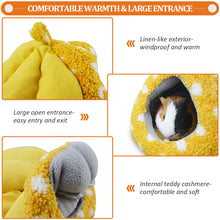 將圖片載入圖庫檢視器 HOMEYA Guinea Pig Bed, Hamster Hideout Small Animal Cage Accessories Supplies, Semi-enclosed Winter Christmas Large Pumpkin Nest with Removable Mat for Rat Hedgehog Sugar Glider and Chinchilla-Yellow