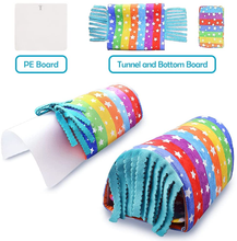 將圖片載入圖庫檢視器 HOMEYA Hamster Tunnel House Cave Nest & Winter Warm Sleeping Bag for Small Pet, Small Animals Hideout Tunnel with Fleece Forest Curtain, Guinea Pig House Plush Bed for Hedgehog Rat Ferret Chinchilla