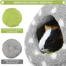 將圖片載入圖庫檢視器 HOMEYA Guinea Pig Bed, Hamster Hideout Small Animal Cage Accessories Supplies, Semi-enclosed Winter Christmas Large Pumpkin Nest with Removable Mat for Rat Hedgehog Sugar Glider and Chinchilla-Green