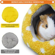 將圖片載入圖庫檢視器 HOMEYA Guinea Pig Bed, Hamster Hideout Small Animal Cage Accessories Supplies, Semi-enclosed Winter Christmas Large Pumpkin Nest with Removable Mat for Rat Hedgehog Sugar Glider and Chinchilla-Yellow