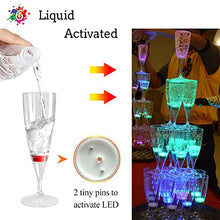將圖片載入圖庫檢視器 LED Wine Champagne Flute Glasses, Water Liquid Activated Flashing Light Up Cup Glow Mugs