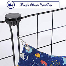 將圖片載入圖庫檢視器 Pet Small Animal Hanging Hammock, Bunkbed Hammock Toy for Ferret Hamster Parrot Rat Guinea-Pig Mice Chinchilla Sleep Bed Hideout (Small Cat Pattern)