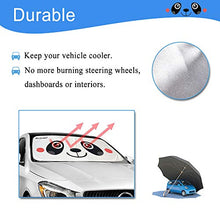 將圖片載入圖庫檢視器 KANCOKIT Car Windshield Sunshade, Cartoon Panda Auto Sun Shade Foldable Sun Visor Protector