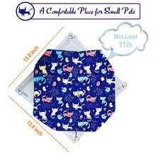 將圖片載入圖庫檢視器 Pet Small Animal Hanging Hammock, Bunkbed Hammock Toy for Ferret Hamster Parrot Rat Guinea-Pig Mice Chinchilla Sleep Bed Hideout (Small Cat Pattern)