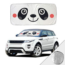 將圖片載入圖庫檢視器 KANCOKIT Car Windshield Sunshade, Cartoon Panda Auto Sun Shade Foldable Sun Visor Protector