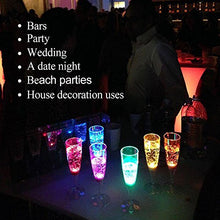 將圖片載入圖庫檢視器 LED Wine Champagne Flute Glasses, Water Liquid Activated Flashing Light Up Cup Glow Mugs
