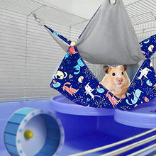 將圖片載入圖庫檢視器 Pet Small Animal Hanging Hammock, Bunkbed Hammock Toy for Ferret Hamster Parrot Rat Guinea-Pig Mice Chinchilla Sleep Bed Hideout (Small Cat Pattern)
