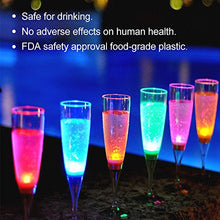 將圖片載入圖庫檢視器 LED Wine Champagne Flute Glasses, Water Liquid Activated Flashing Light Up Cup Glow Mugs