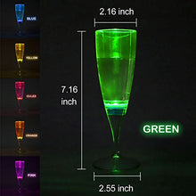 將圖片載入圖庫檢視器 LED Wine Champagne Flute Glasses, Water Liquid Activated Flashing Light Up Cup Glow Mugs
