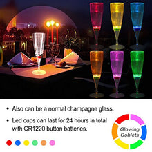 將圖片載入圖庫檢視器 LED Wine Champagne Flute Glasses, Water Liquid Activated Flashing Light Up Cup Glow Mugs