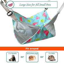 將圖片載入圖庫檢視器 Pet Small Animal Hanging Hammock, Bunkbed Hammock Toy for Ferret Hamster Parrot Rat Guinea-Pig Mice Chinchilla Sleep Bed Hideout(Watermelon Pattern)