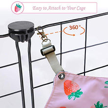 將圖片載入圖庫檢視器 Pet Small Animal Hanging Hammock, Bunkbed Hammock Toy for Ferret Hamster Parrot Rat Guinea-Pig Mice Chinchilla Sleep Bed Hideout(Strawberry Pattern)