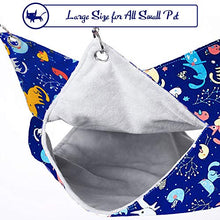 將圖片載入圖庫檢視器 Pet Small Animal Hanging Hammock, Bunkbed Hammock Toy for Ferret Hamster Parrot Rat Guinea-Pig Mice Chinchilla Sleep Bed Hideout (Small Cat Pattern)