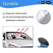將圖片載入圖庫檢視器 KANCOKIT Windshield Sun Shade, Auto Car Sunshade Cartoon Front Windshield Cover with Cat Dog Design
