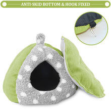 將圖片載入圖庫檢視器 HOMEYA Guinea Pig Bed, Hamster Hideout Small Animal Cage Accessories Supplies, Semi-enclosed Winter Christmas Large Pumpkin Nest with Removable Mat for Rat Hedgehog Sugar Glider and Chinchilla-Green