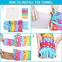 將圖片載入圖庫檢視器 HOMEYA Small Animal Rainbow Hammock and Hamster Hideout Tunnel, Hanging Hideaway Corner House Toys Cage Accessories, Removable & Reversible Sleeping Bed for Guinea Pig Ferret Rat and Chinchilla