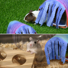 將圖片載入圖庫檢視器 Pet Small Animal Tunnel,HOMEYA Guinea Pig Hideout Play Tube Toys Hideaway Bedding with Fleece Forest Curtain for Chinchillas,Hedgehogs,Rats,Sugar Glider-Removable Two Side Pad Cage Accessories