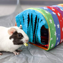 將圖片載入圖庫檢視器 Pet Small Animal Tunnel,HOMEYA Guinea Pig Hideout Play Tube Toys Hideaway Bedding with Fleece Forest Curtain for Chinchillas,Hedgehogs,Rats,Sugar Glider-Removable Two Side Pad Cage Accessories-Rainbow
