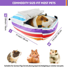 將圖片載入圖庫檢視器 Small Animal Hanging Pet Bed-HOMEYA Guinea Pig Houses and Hideouts,3-in-1 Function of Hammock&Sofa&Warm Bed with Removable Washable Mat,Cage Accessories for Hamster Rat Ferret Bunny Squirrel Hedgehog