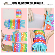 將圖片載入圖庫檢視器 Pet Small Animal Tunnel,HOMEYA Guinea Pig Hideout Play Tube Toys Hideaway Bedding with Fleece Forest Curtain for Chinchillas,Hedgehogs,Rats,Sugar Glider-Removable Two Side Pad Cage Accessories-Rainbow