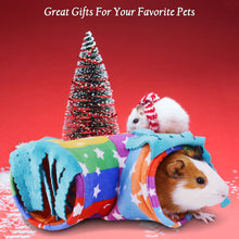 將圖片載入圖庫檢視器 Guinea Pig Tunnel-HOMEYA Guinea Pig Hideout,Collapsible 3 Way Hamster Play Tubes with Fleece Forest Curtain,Small Animal Pet Toys and Cage Accessories for Rabbit Bunny Ferret Rat Hedgehog Chinchilla