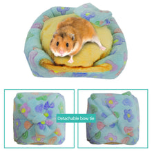 將圖片載入圖庫檢視器 HOMEYA Small Animal Pet Bed, Sleeping House Habitat Nest for Guinea Pig Hedgehog Rat Chinchilla Hideout Bedding with Removable Washable Mat-Blue
