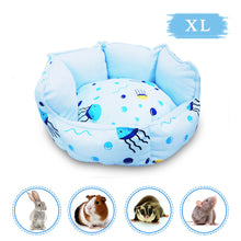 將圖片載入圖庫檢視器 Small Animal Pet Bed,HOMEYA Cuddle Cup Hideout Bedding for Guinea Pig Rabbit Bunny Hamster Chinchilla Rat Hedgehog House Machine Washable-Blue