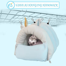 將圖片載入圖庫檢視器 Small Animal Pet Bed,HOMEYA Guinea Pig Hideout Hanging Bedding for Hamster Chinchilla Rat Hedgehog Bunny Snuggle House with 4 Hook Pets Gifts-Blue