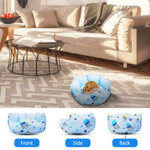 將圖片載入圖庫檢視器 Small Animal Pet Bed,HOMEYA Cuddle Cup Hideout Bedding for Guinea Pig Rabbit Bunny Hamster Chinchilla Rat Hedgehog House Machine Washable-Blue