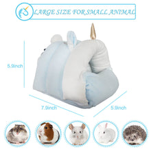 將圖片載入圖庫檢視器 Small Animal Pet Bed,HOMEYA Guinea Pig Hideout Hanging Bedding for Hamster Chinchilla Rat Hedgehog Bunny Snuggle House with 4 Hook Pets Gifts-Blue