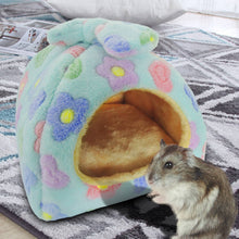 將圖片載入圖庫檢視器 HOMEYA Small Animal Pet Bed, Sleeping House Habitat Nest for Guinea Pig Hedgehog Rat Chinchilla Hideout Bedding with Removable Washable Mat-Blue