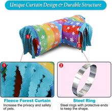 將圖片載入圖庫檢視器 Guinea Pig Tunnel-HOMEYA Guinea Pig Hideout,Collapsible 3 Way Hamster Play Tubes with Fleece Forest Curtain,Small Animal Pet Toys and Cage Accessories for Rabbit Bunny Ferret Rat Hedgehog-L
