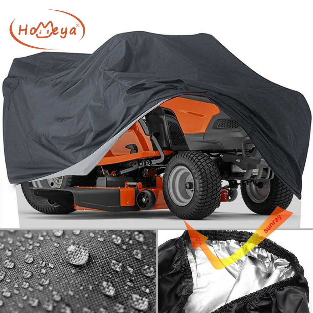 Homeya Riding Lawn Mower Tractor Cover Waterproof UV Protector Heavy Duty Fits Decks Up to 72
