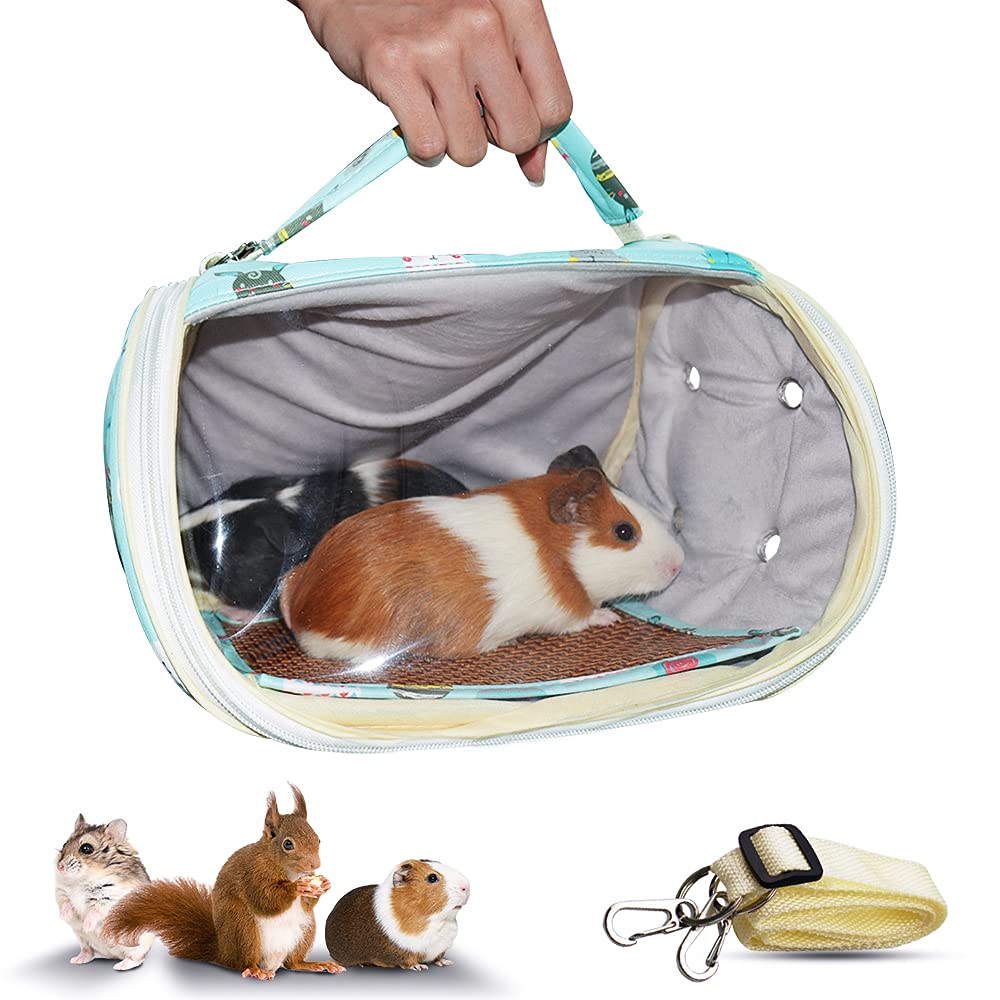 Pet Carrier Bag,HOMEYA Small Animal Guinea Pig Hamster Portable Breathable Outgoing Sling Carrier Bag for Hedgehog Chinchilla Rats Sugar Glider with Shoulder Strap for Outdoor,Travel,Hiking (Rabbit)