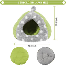 將圖片載入圖庫檢視器 HOMEYA Guinea Pig Bed, Hamster Hideout Small Animal Cage Accessories Supplies, Semi-enclosed Winter Christmas Large Pumpkin Nest with Removable Mat for Rat Hedgehog Sugar Glider and Chinchilla-Green
