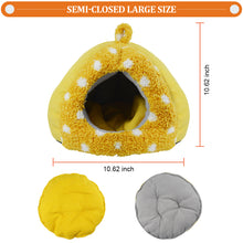 將圖片載入圖庫檢視器 HOMEYA Guinea Pig Bed, Hamster Hideout Small Animal Cage Accessories Supplies, Semi-enclosed Winter Christmas Large Pumpkin Nest with Removable Mat for Rat Hedgehog Sugar Glider and Chinchilla-Yellow
