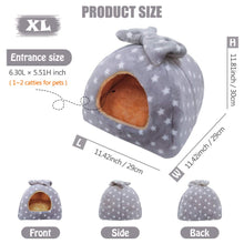 將圖片載入圖庫檢視器 HOMEYA Small Animal Pet Bed, Sleeping House Habitat Nest for Guinea Pig Hamster Hedgehog Rat Chinchilla Hideout Bedding Snuggle Sack Cuddle Cup Cage Accessories with Removable Washable Mat- XL(Grey)

