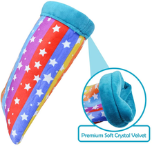 將圖片載入圖庫檢視器 HOMEYA Hamster Tunnel House Cave Nest &amp; Winter Warm Sleeping Bag for Small Pet, Small Animals Hideout Tunnel with Fleece Forest Curtain, Guinea Pig House Plush Bed for Hedgehog Rat Ferret Chinchilla
