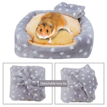 將圖片載入圖庫檢視器 HOMEYA Small Animal Pet Bed, Sleeping House Habitat Nest for Guinea Pig Hamster Hedgehog Rat Chinchilla Hideout Bedding Snuggle Sack Cuddle Cup Cage Accessories with Removable Washable Mat- XL(Grey)
