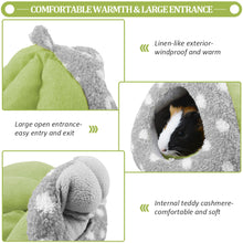 將圖片載入圖庫檢視器 HOMEYA Guinea Pig Bed, Hamster Hideout Small Animal Cage Accessories Supplies, Semi-enclosed Winter Christmas Large Pumpkin Nest with Removable Mat for Rat Hedgehog Sugar Glider and Chinchilla-Green
