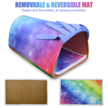 將圖片載入圖庫檢視器 Pet Small Animal Tunnel,HOMEYA Guinea Pig Hideout Play Tube Toys Hideaway Bedding with Fleece Forest Curtain for Chinchillas,Hedgehogs,Rats,Sugar Glider-Removable Two Side Pad Cage Accessories

