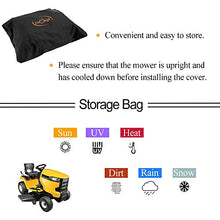 將圖片載入圖庫檢視器 Lawn Mower Cover 420D, Waterproof Riding Mower Cover UV Protection Tractor Covers Fits Decks up to 54 Inches
