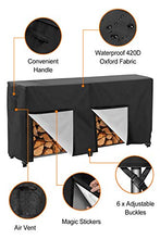 將圖片載入圖庫檢視器 Firewood Log Rack Cover, Waterproof Outdoor Dry Wood Storage Holder All-Weather Protection Tarp
