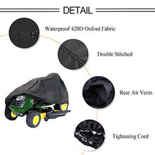 將圖片載入圖庫檢視器 Lawn Mower Cover 420D, Waterproof Riding Mower Cover UV Protection Tractor Covers Fits Decks up to 54 Inches
